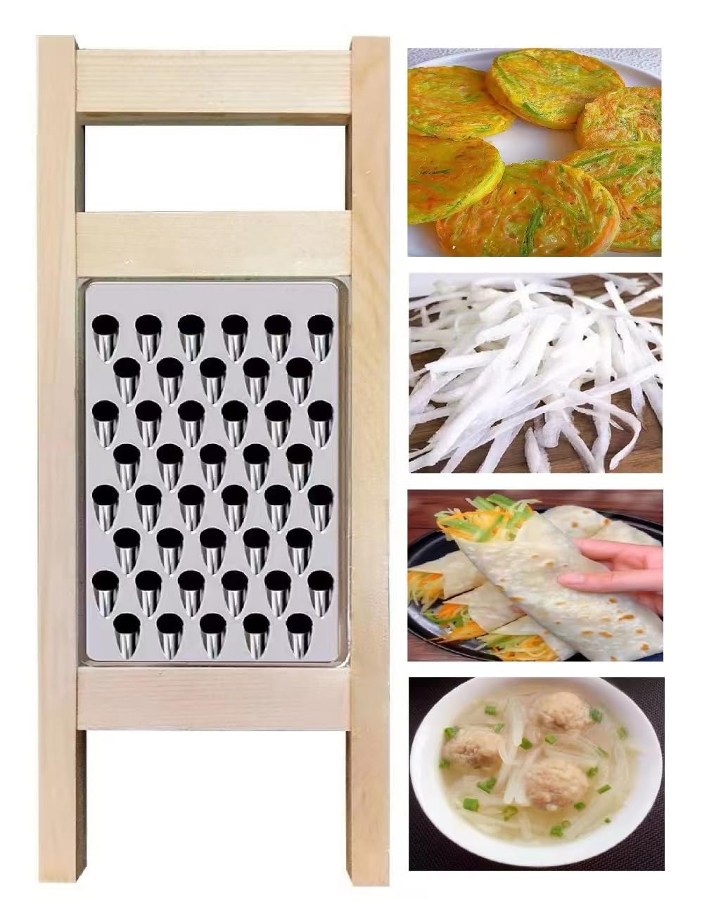 Solid Wood Stainless Steel Grater, Polishing Wire Products, Potato Wire Products, Turnip Wire Products, Steamed Bun Stuffing Kitchen Utensils, Dumpling Stuffing Making Tools