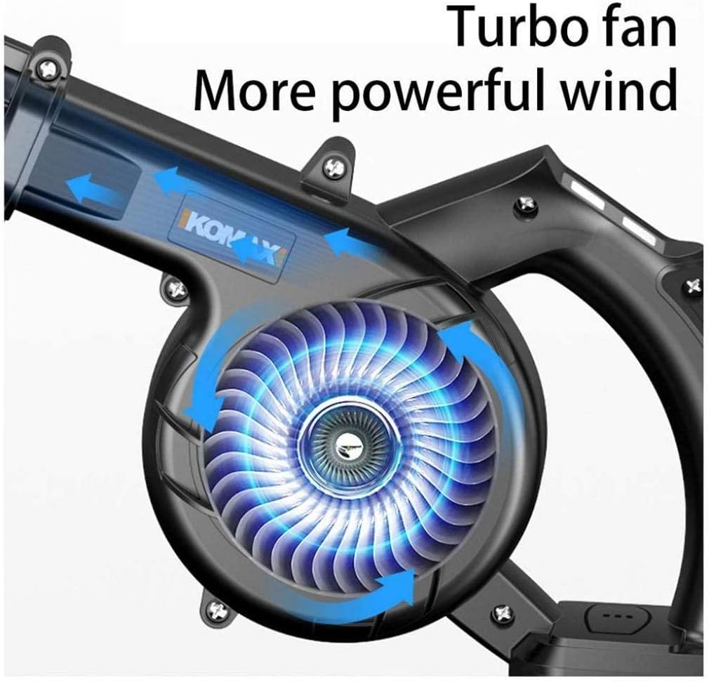 Cordless Garden Blower 2-in-1 Electric Leaf Blower and Vacuum for Clean Pet Hair Cars Furniture Workshops Various Corners Etc Battery1 53pa (Battery2 43pa) (Battery*2 53pa)