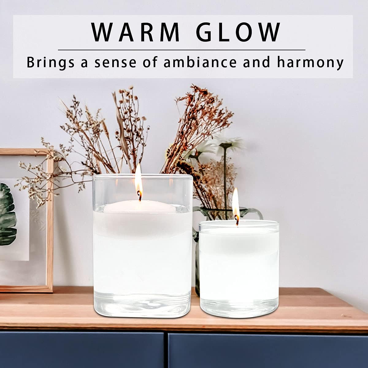 10 Hour Floating Candles, 3” White Unscented Dripless Wax Discs, for Cylinder Vases, Centerpieces at Wedding, Party, Pool, Holiday (36 Set)