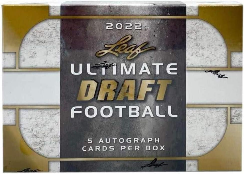 2022 Leaf Ultimate Draft Football box (FIVE Autograph cards/bx)