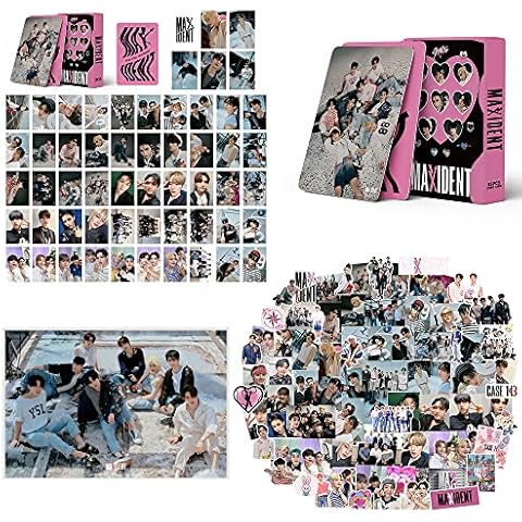 Kpop Stray Kids Lomo Cards 55Pcs Stray Kids MAXIDENT Album Photocards 102Pcs Stray Kids MAXIDENT Stickers Kpop Stray Kids Photo Cards Stickers Gift for Fans Girls (157pcs-maxident) Cover