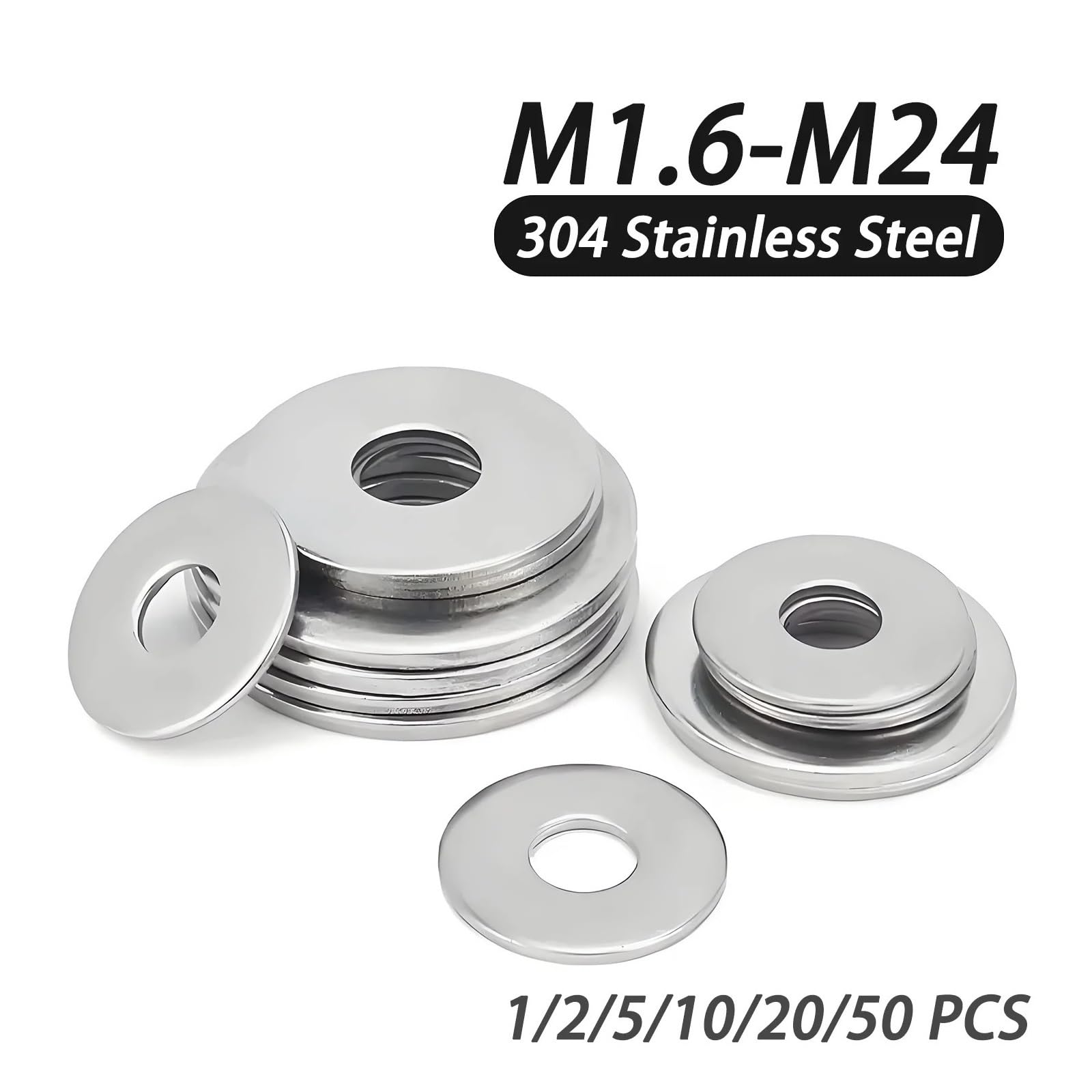 Rondelle plate Joint en acier inoxydable 304, vis métallique Ultra-fine, rondelle plate, augmentation Standard épaissie(M4x20x1.5 x5pcs)