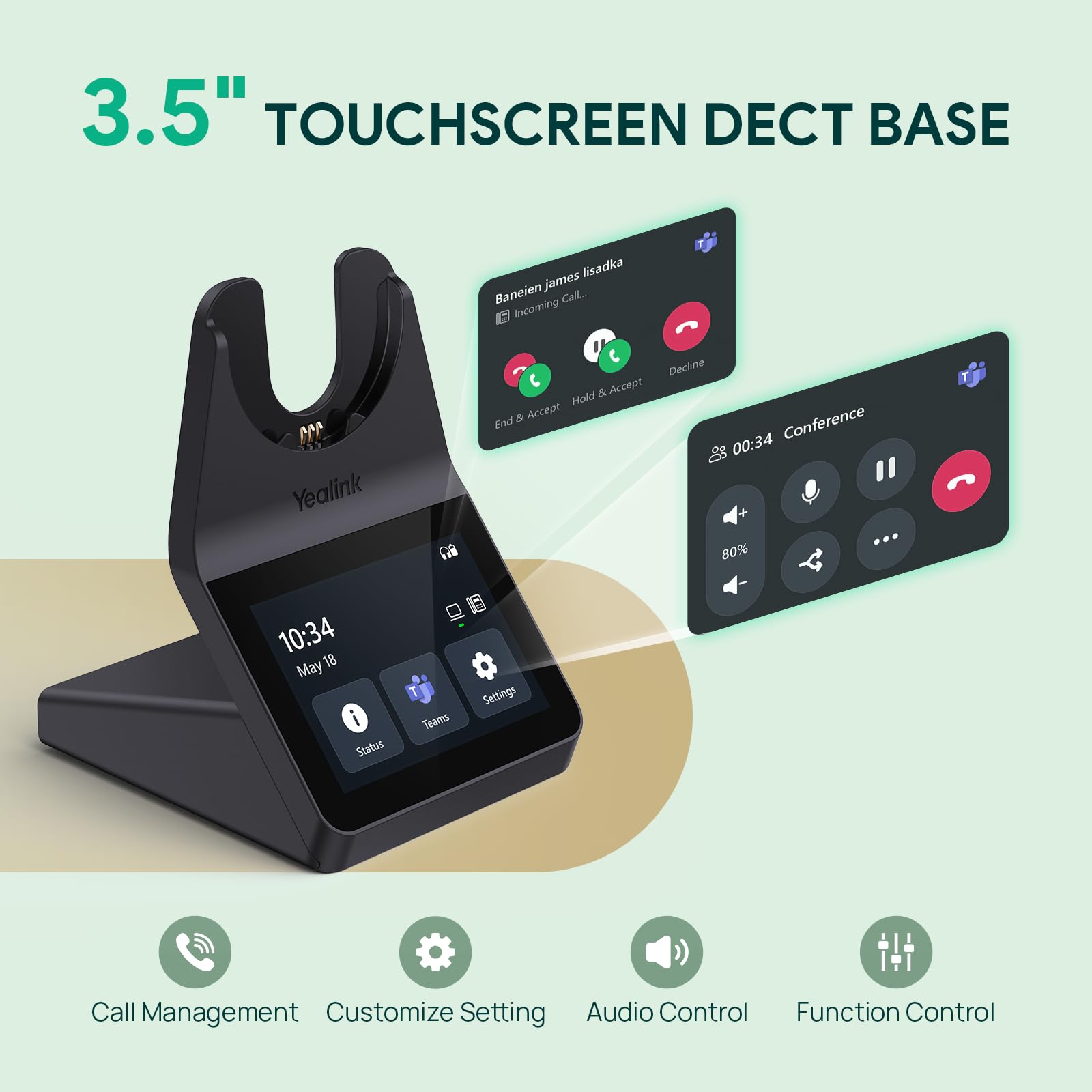 Yealink WH64 Pro DECT - Auriculares inalámbricos duales