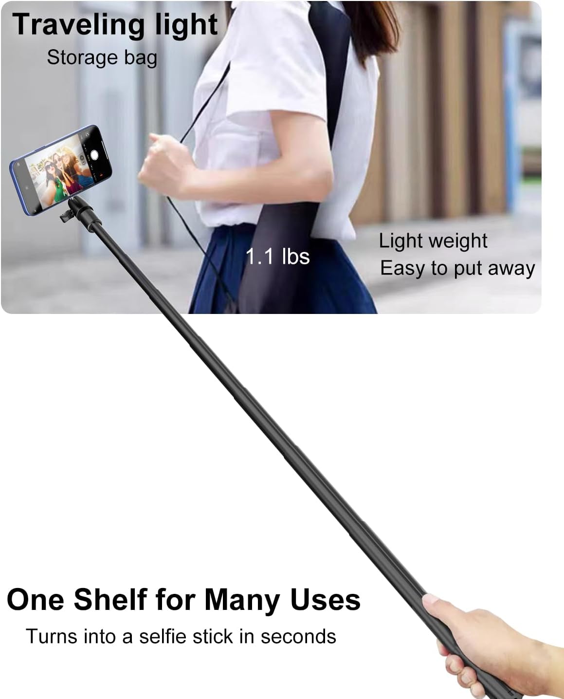 Golf Monopod Selfie Stick with Magnetic Phone Holder Mount - 57" Metal Pole Golf Phone Holder for Record Swing, Putting, Golf Training Aid, Tripod for iPhone 16 15 Compatible with Magsafe