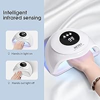 Vista 3 de Lámpara de uñas UV de 72W, luz UV para uñas de gel con sensor inteligente, 3 ajustes de temporizador y pantalla LCD, secador de uñas portátil