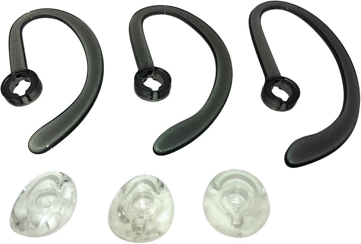 CS540 Ear Tips | Replacement Earbuds Ear Buds Headset Parts Spare Kit Ear loops Compatible with Plantronics CS540 WH500 W440 Savi W740 - Includes: 3 Earloops, 3 Eartips