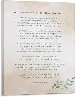 To Those Whom I Love And Those Who Love Me Poster Poem Canvas Wall Hanging for Living Room Bedroom Loss Comfort Decor(Unframed,12x18inch(30x45cm))