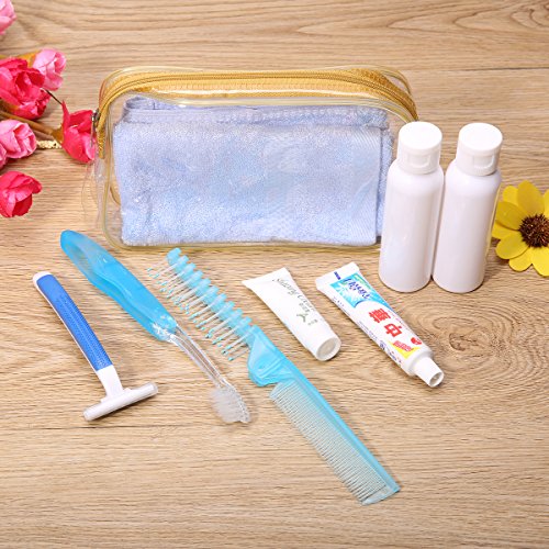 Kit Voyage Portable Luckyfine Multifonction Toilette Kit de Soins de Nettoyage Sécurité et Facile, pour Les Vacances Voyage en Plein Air Voyage à l'Étranger en Avion Réutilisable