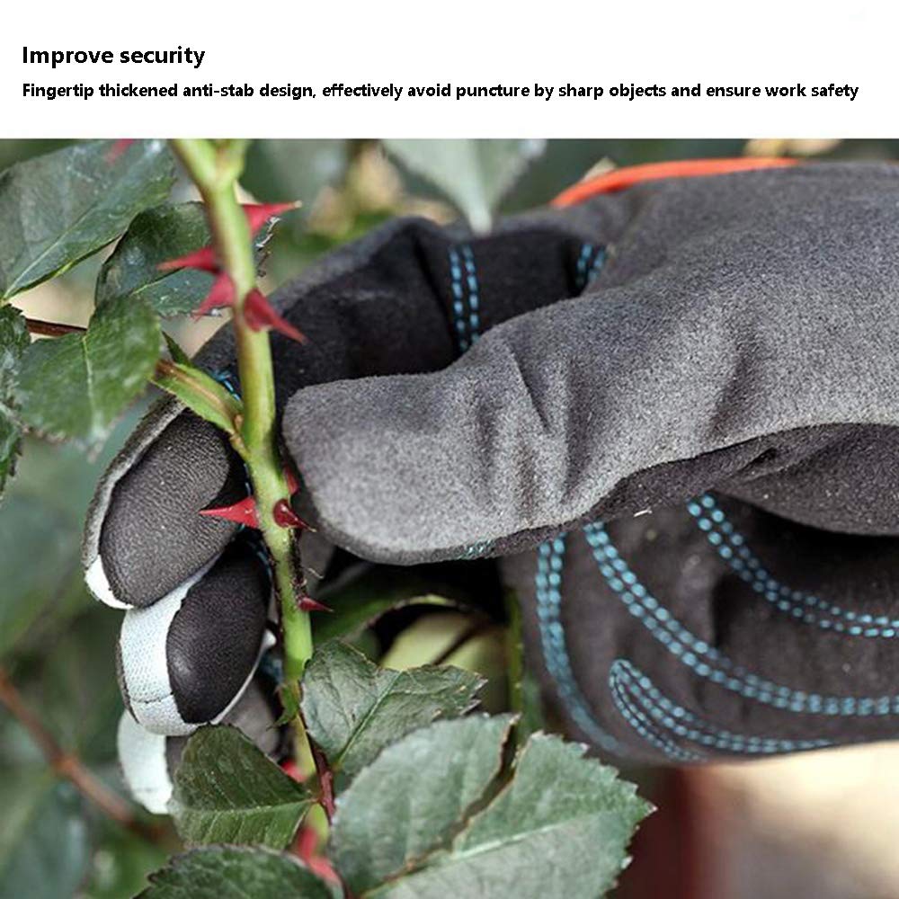 Guanti Da Giardinaggio, Guanti Da Lavoro, Guanti Da Giardino Antiscivolo Da Lavoro Di Sicurezza Guanti Da Potatura Da Giardino Con Cespuglio Di Rose Ispessiti E Antiforatura (Color : Black+Blue+Gray,