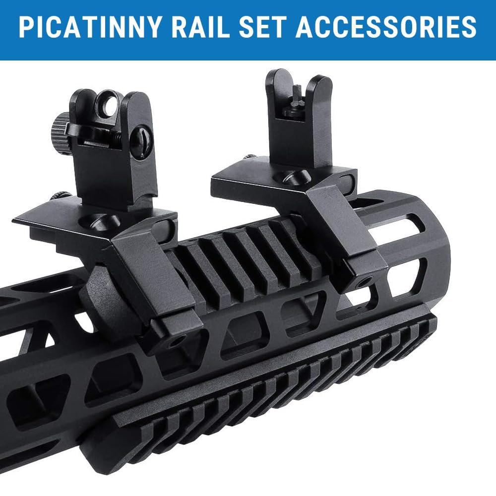 Rail Picatinny Alluminio 9 Slot Kit con Viti, Dadi a T, Chiave Esagonale per Montaggio Paramani, Nero