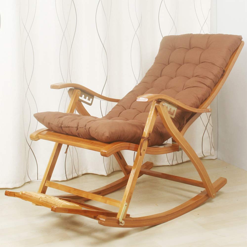 Chaise berçante en bambou réglable pour un moment de détente sur votre balcon ombragé
