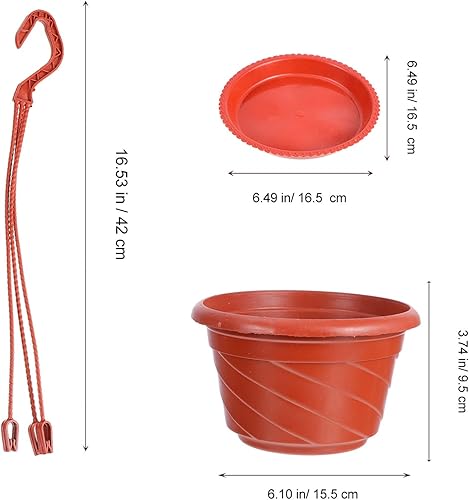 Miniatura 3 de DOITOOL 10 juegos de macetas colgantes de plástico para plantas de interior, maceta colgante pequeña con platillo para plantas, macetas colgantes de