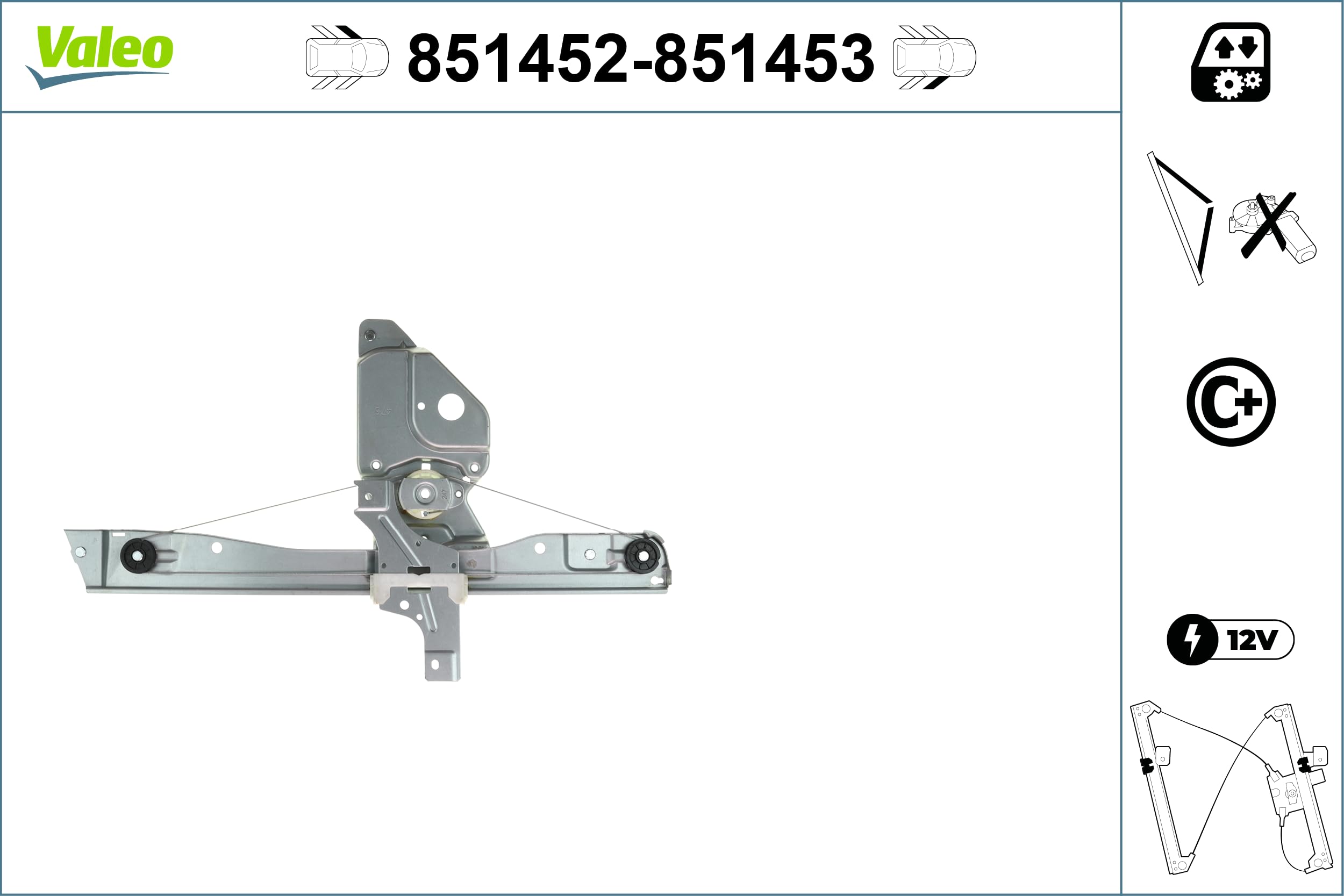 Valeo Lève-vitres 851452 | Compatible avec: PEUGEOT 508 I, 508 SW I