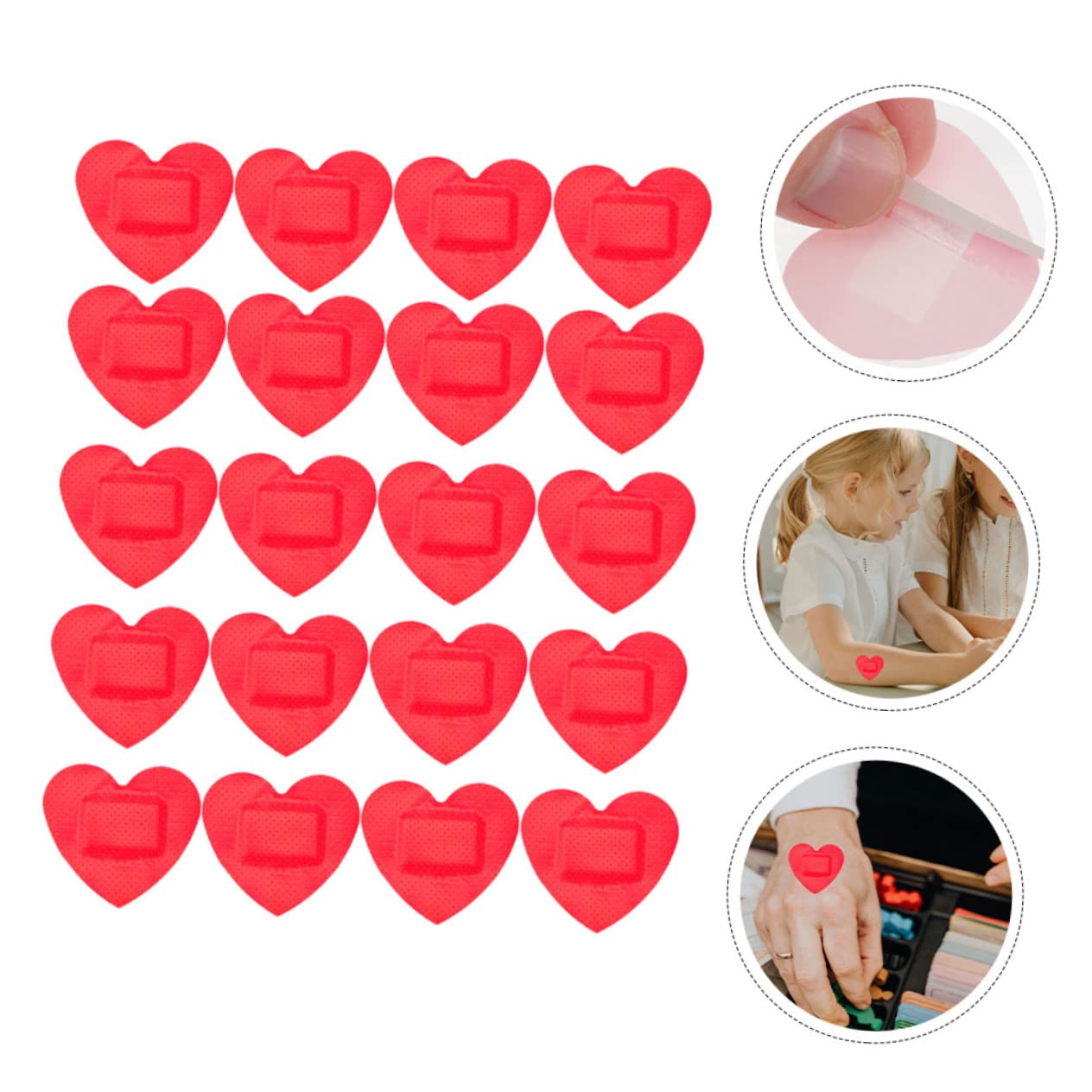 Sosoport 5 Series Recambio De Cinta Adhesiva Para Heridas De Corazón Adhesivo Para Parche Adhesivo Con Forma De Corazón Vendajes Adhesivos Tiras De Gasa Para 60 piezas x 5