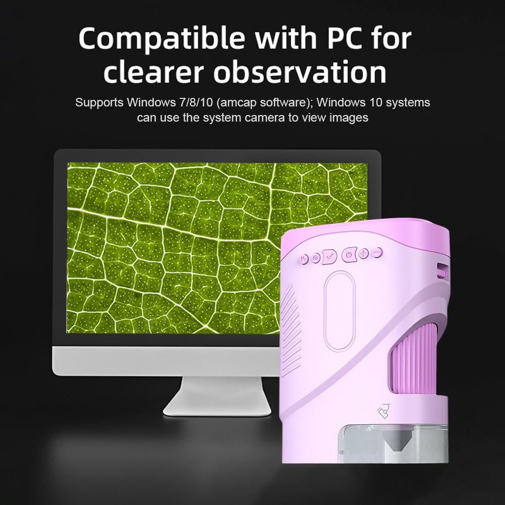 Przenośny mikroskop dziecięcy 1000x, 2,0-calowy ekran LCD, mikroskop dziecięcy o wysokiej rozdzielczości, 1080p, pedagogiczny mini mikroskop ręczny, obsługuje eksperymenty fotograficzne i wideo