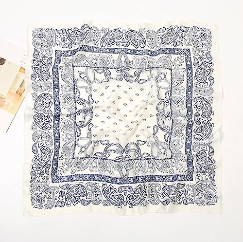 JERLA Silk Feeling Scarf Medium Square Satin Head Scarf hair scarf for Women 27.5 × 27.5 inches2