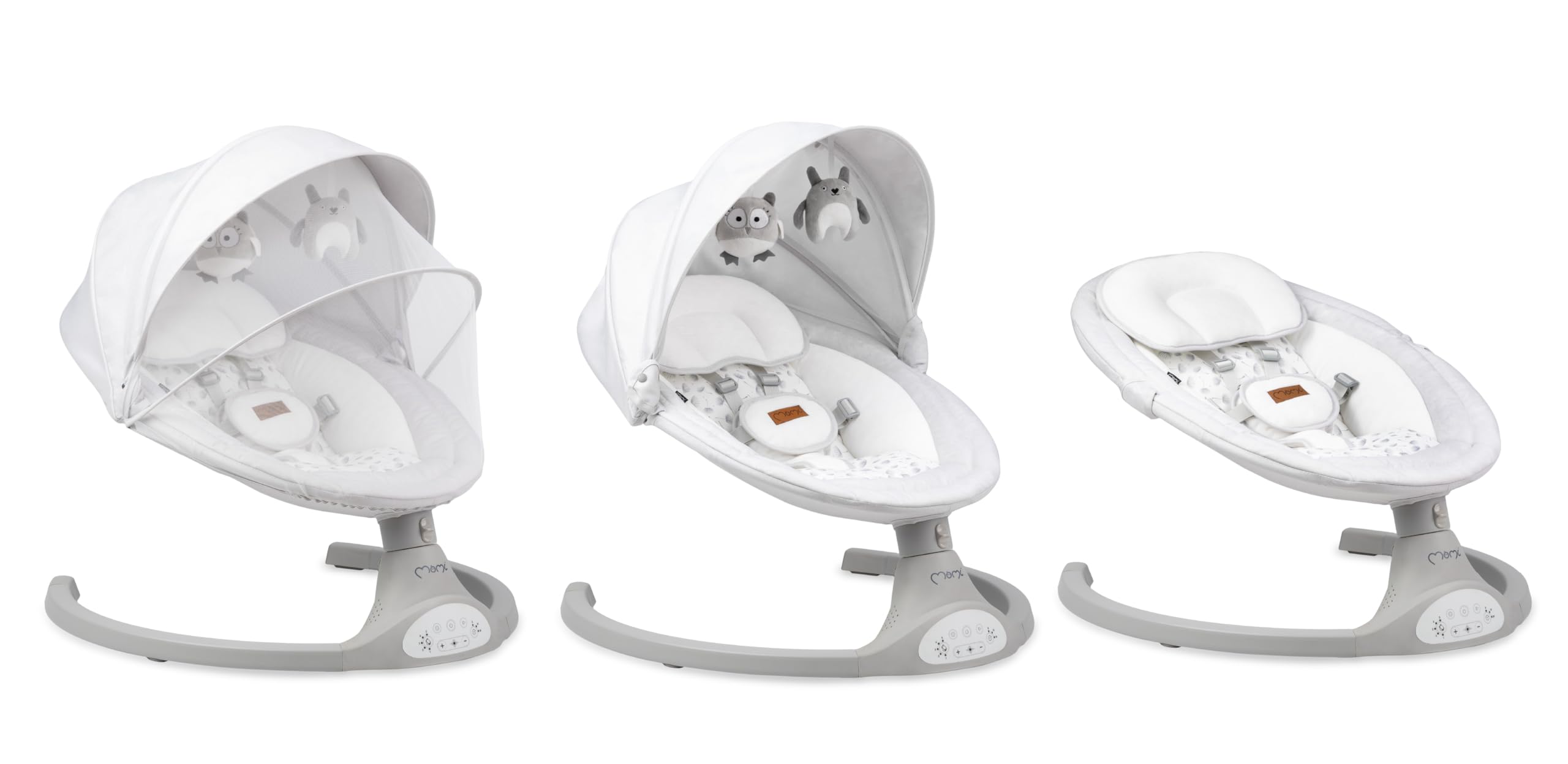 MoMi KENANI Babywippe klappbar mit Fernbedienung Bluetooth 5-Punkt-Sicherheitsgurt bis 9 kg