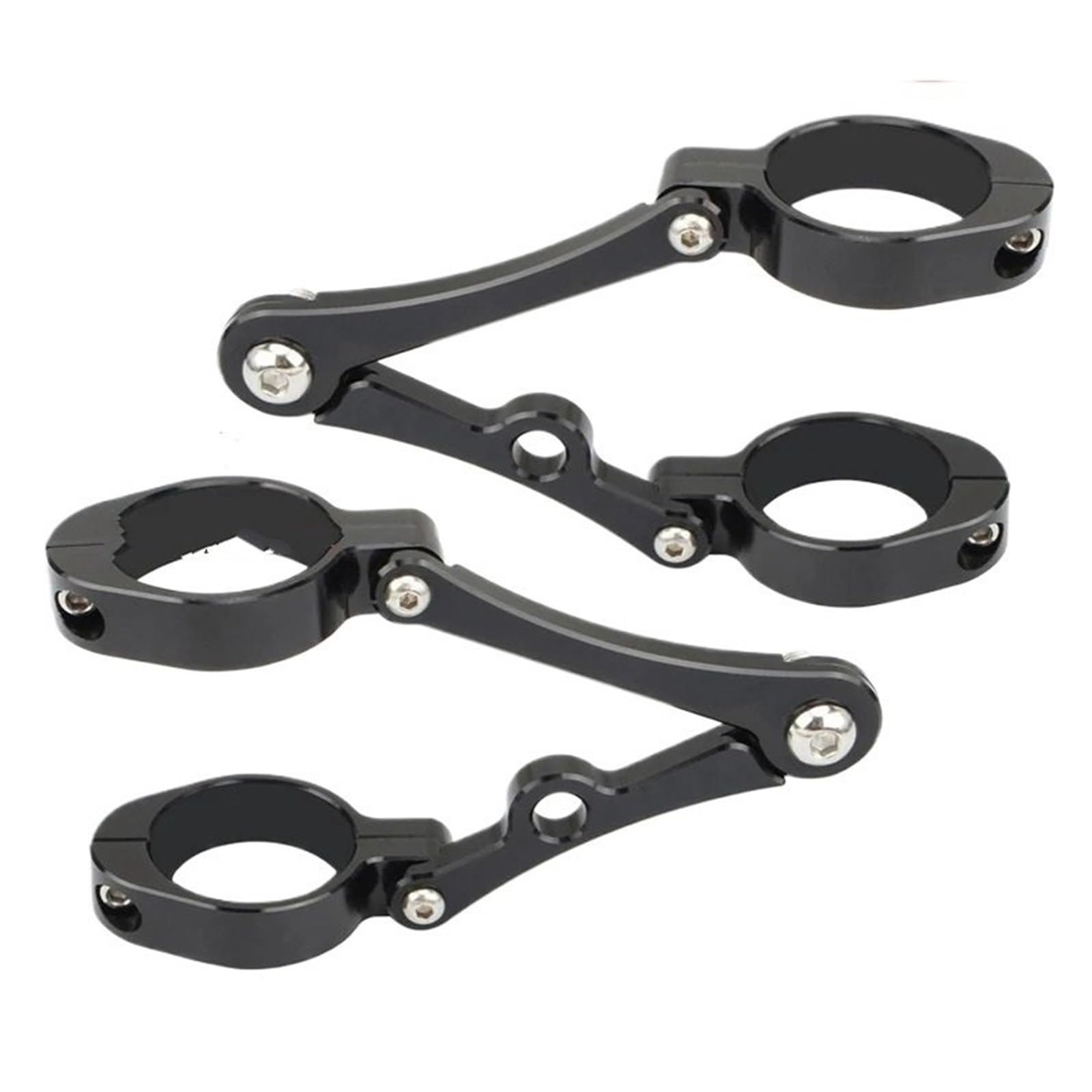 33mm-58mm Headlight Bracket Mount Clamp Fork Tube Light Holder 54mm 49mm Motorcycle Bobber Universal headlamp Bracket(Fit 37-41mm Black)