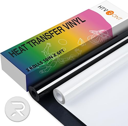 Miniatura 10 de HTVRONT Rollo de Vinilo de Transferencia de Calor - 12" x 4 pies Vinilo HTV Negro para Camisetas, Vinilo Negro de Planchar para Todas las Máquinas