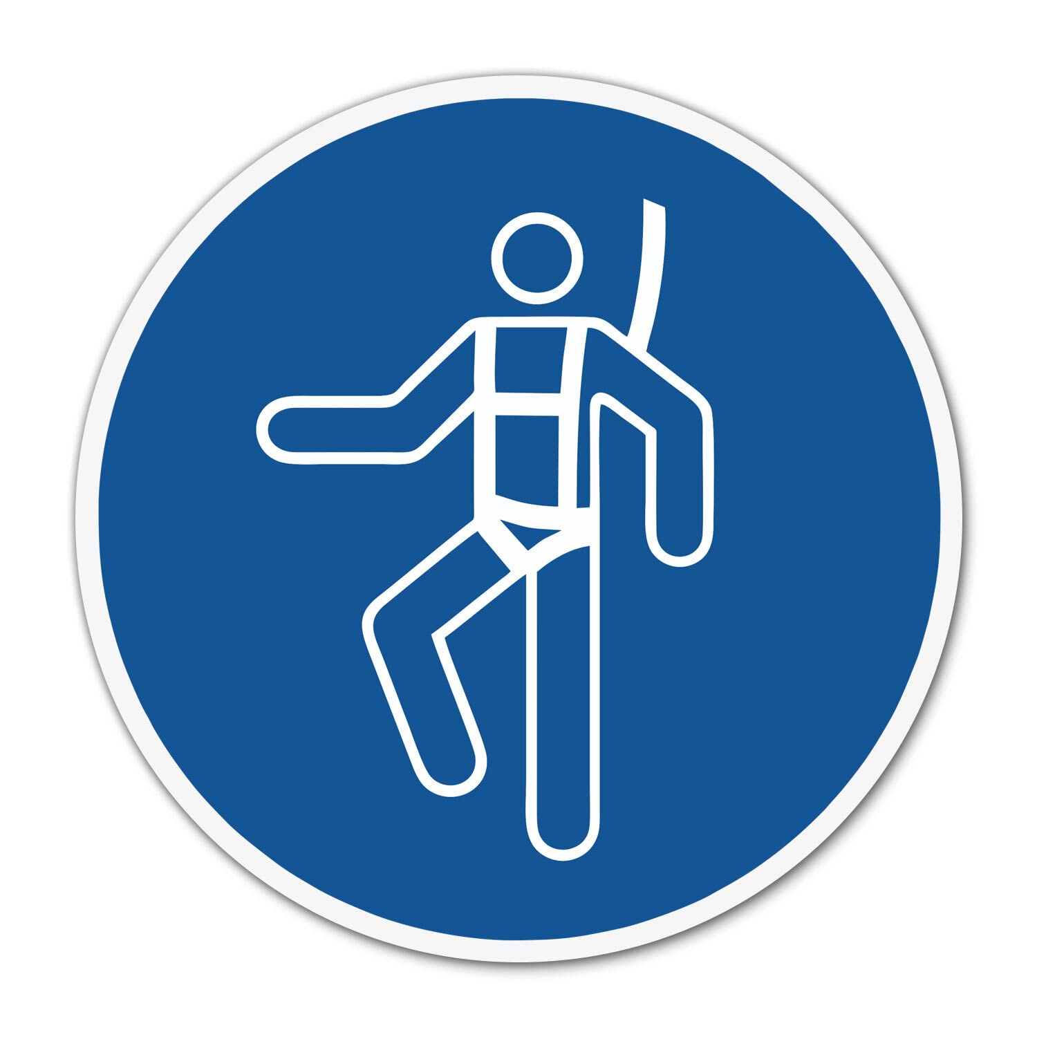 hin_759 Sticker Use Catch Harness Diameter 20 cm ISO 7010 M018 Mandatory Sign