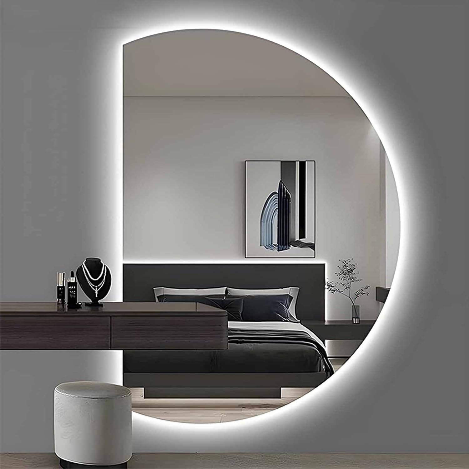 Miroir de vanité mural LED pour routine beauté sans buée 39in