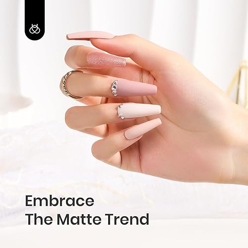 Miniatura 5 de Beetles - Juego de 3 esmaltes de uñas de gel mate y capa base que no se limpia, 3 unidades de 0.5 onzas líquidas, combinación básica de larga