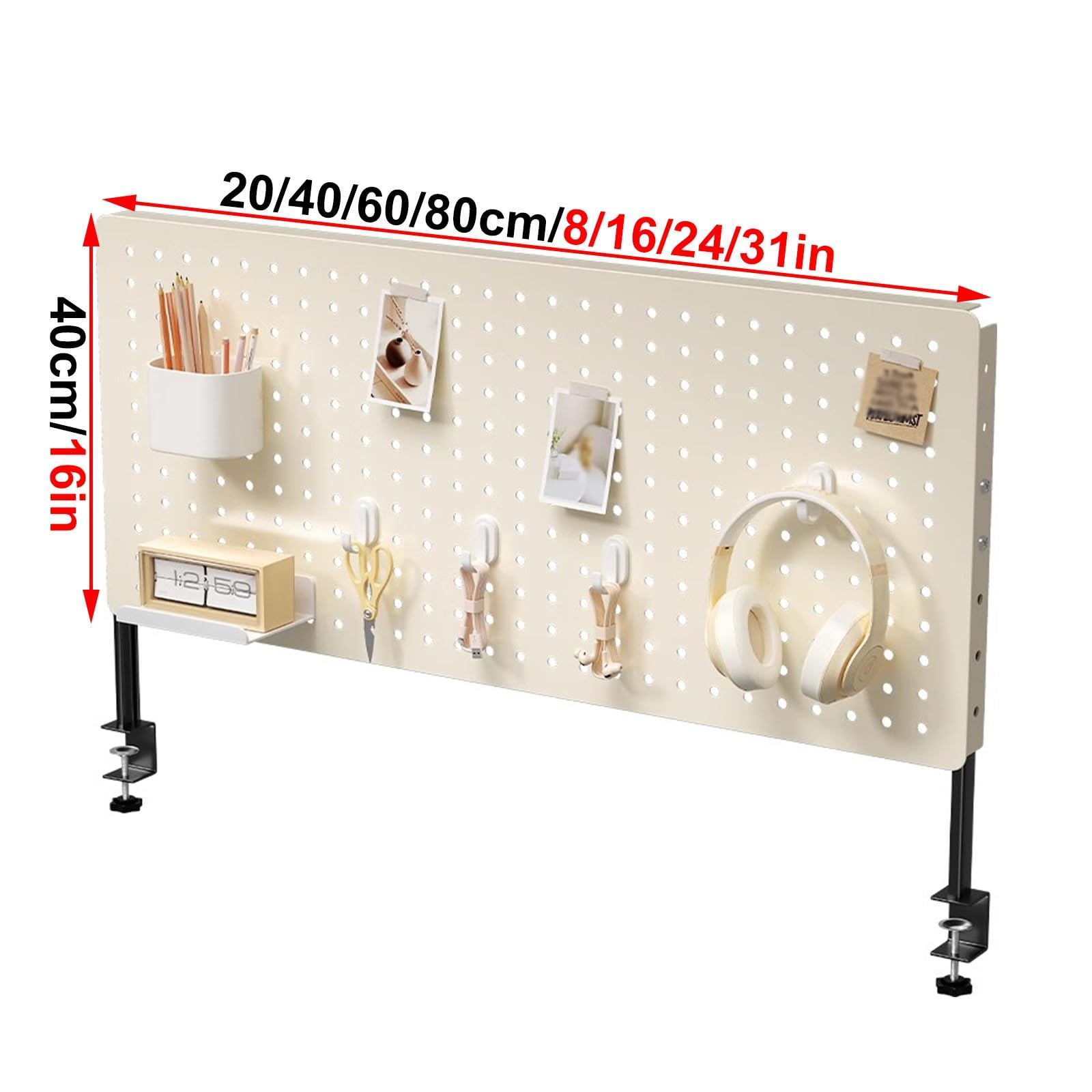 Organizador Herramientas Chapa Perforada Panel Herramientas, Paneles de Tablero Perforado de Metal, Organizador de Tablero Perforado con Accesorios, para Oficina, Banco de Trabajo(20 * 40cm)