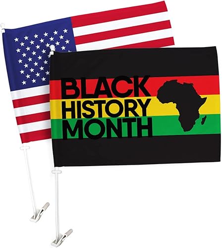 Miniatura 9 de Ornament Collection Bandera negra para Carros Auto Juneteenth BLM - Bandera pequeña del mes de la historia afroamericana para decoración de ventanas