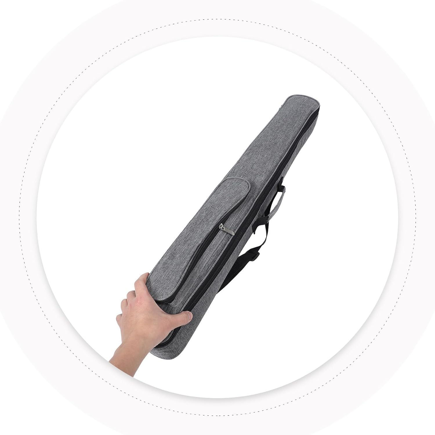 Outanaya Billiards Cue Stick Case Thick Padded Oxford Cloth Carry Bag | Waterproof Durability, Reinforced Hand Strap and Smooth Zipper, Multiple Compartments with Soft Profile for Practice and Home