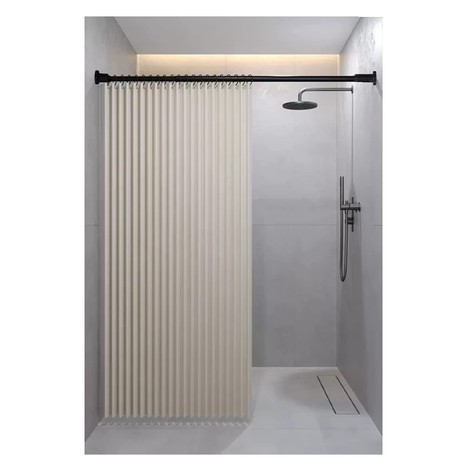 MYUYEE Waterproof Shower Curtain For Bathroom Foldable Privacy Partition With Metal Grommets Ideal For Home & Hotel Bathtubs 6 Colors Available (Beige-200X200Cm)