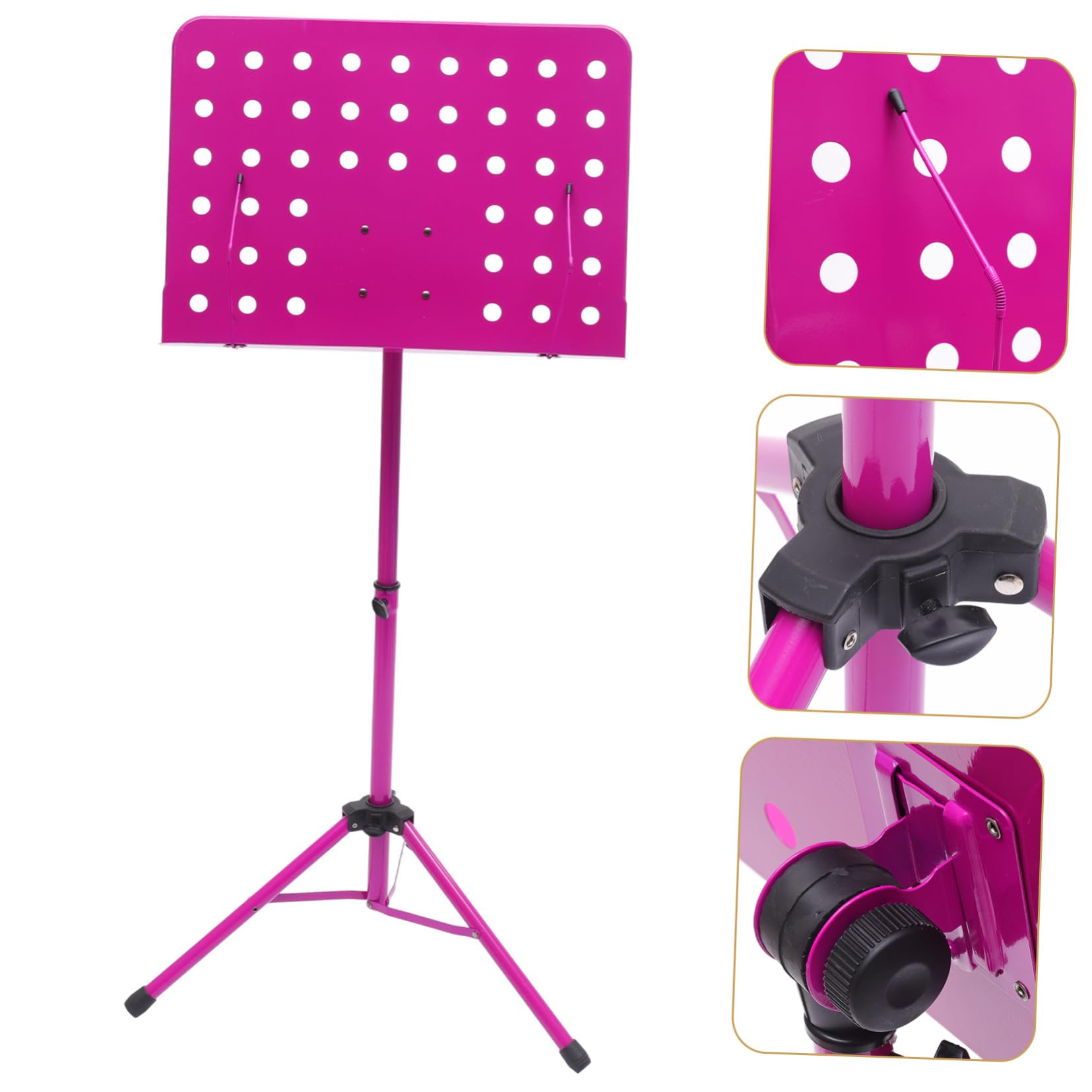 ibasenice Supporto Per Spartiti in Lega Di Alluminio Compatto Pieghevole Treppiede Per Chitarra Violino Sassofono Supporto Girevole A 340° Non Leggero Casuale