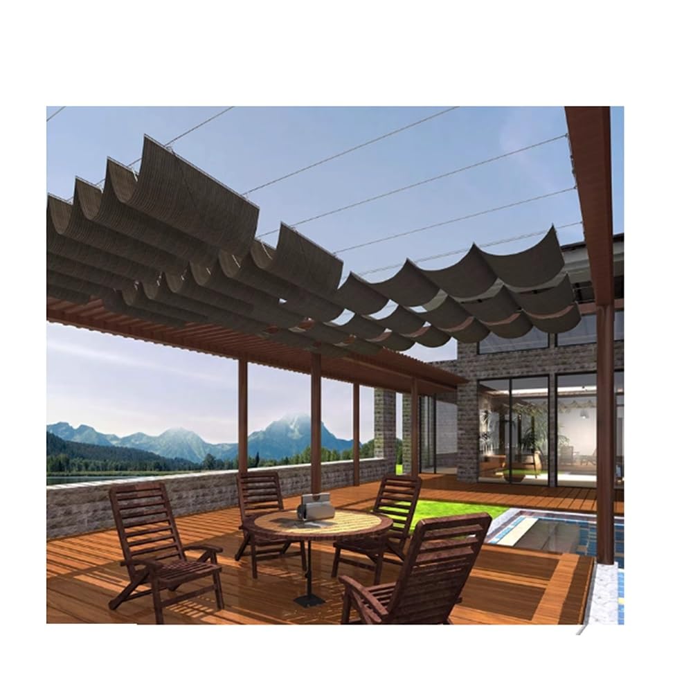 Pare-soleil rétractable pour pergola de jardin avec toile ajustable anti-chaleur