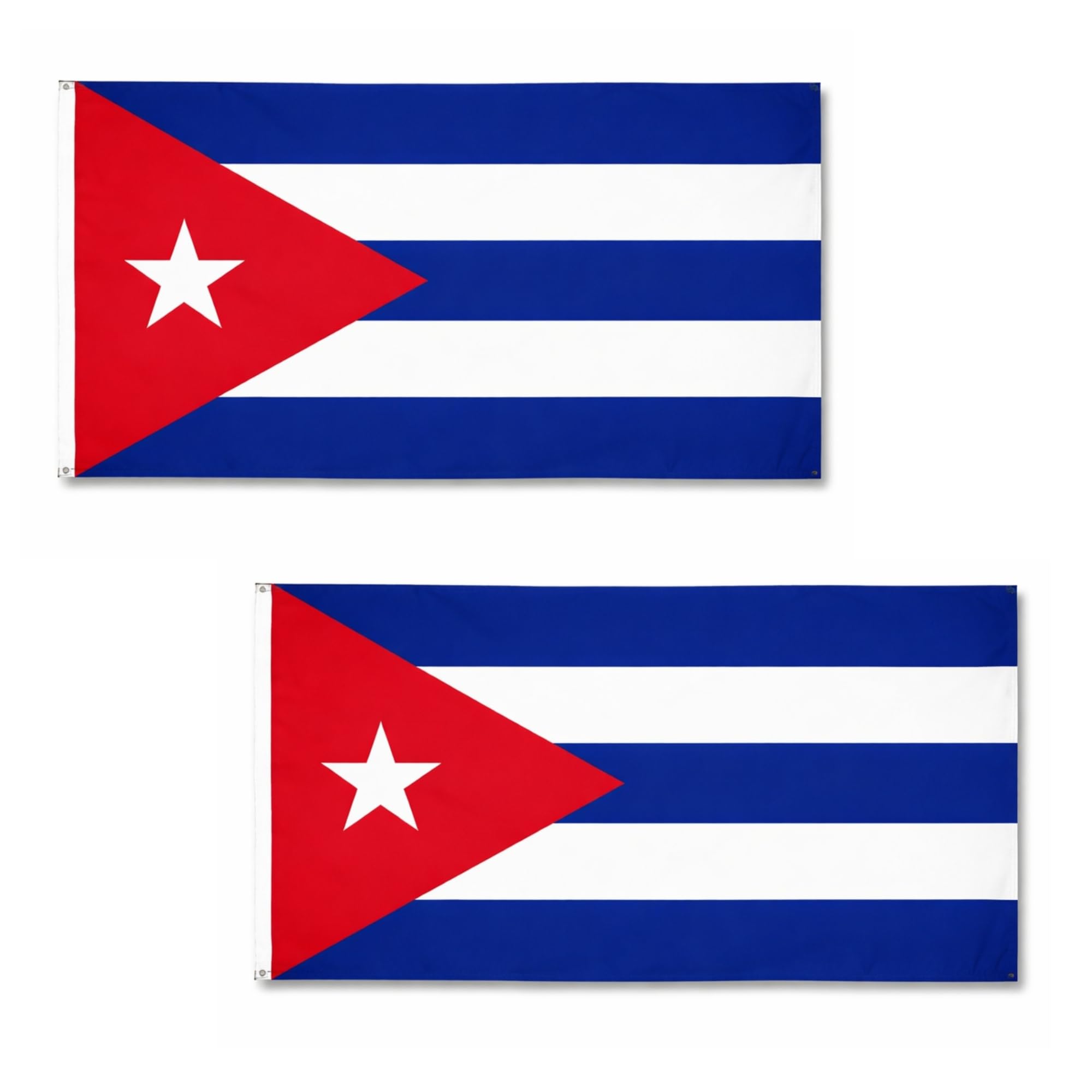 2 Pcs Cuba Flag 5ft x 3ft with Brass Eyelets – Polyester Cuban Flag Banner for Cultural Events, Home Display, Home & Garden Display
