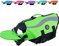 Vista 16 de EMUST Chalecos salvavidas ajustables para perros pequeños con flotabilidad mejorada, chaleco de natación para perros pequeños con asa de rescate Azul