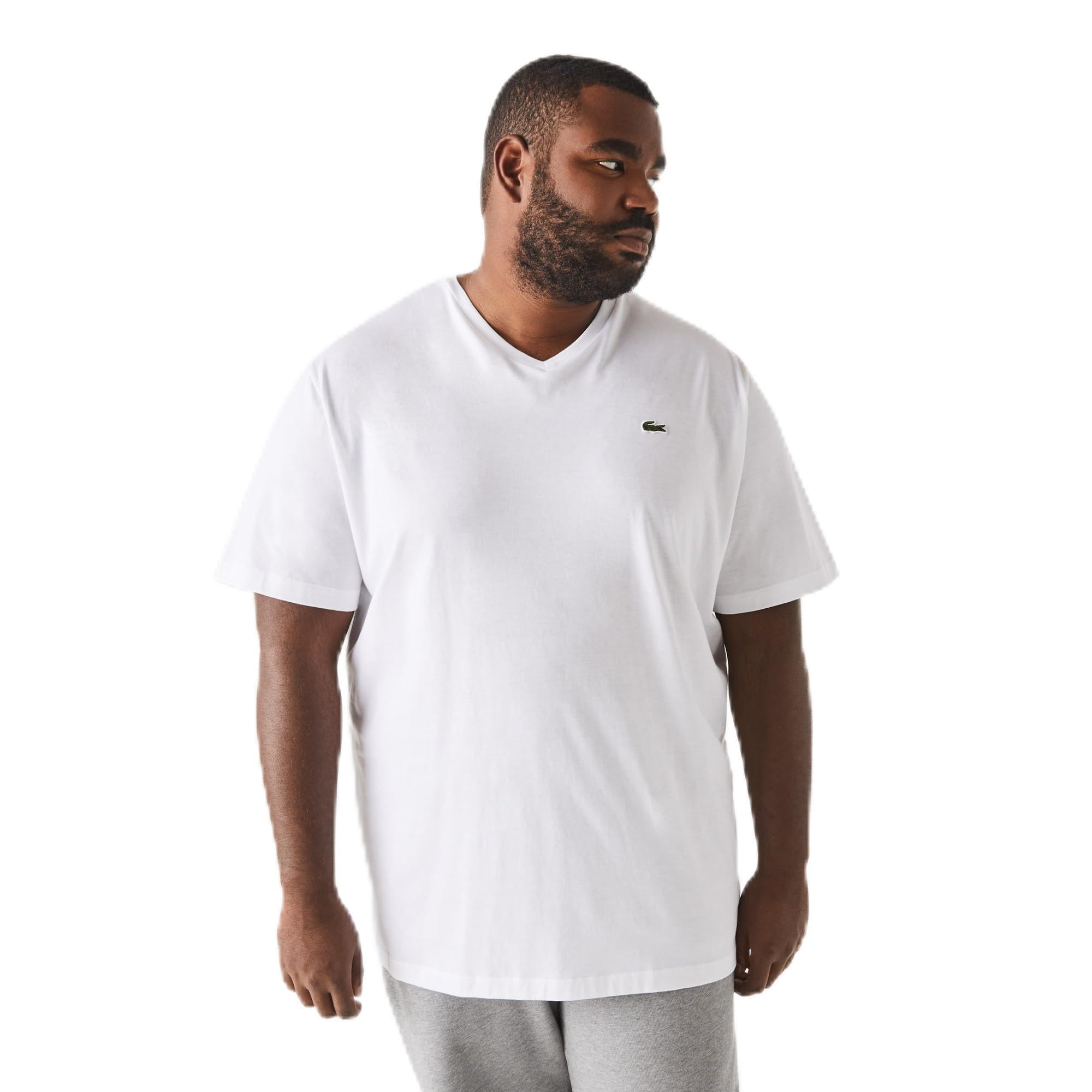 Lacoste Men's Big Fit V-Neck Pima T-Shirt