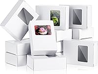 Vista 1 de Spakon 30 cajas de jabón para embalaje de jabón casero, mini caja de papel kraft con ventana de 3.5 x 2.6 x 1.2 pulgadas, caja de regalo rectangular