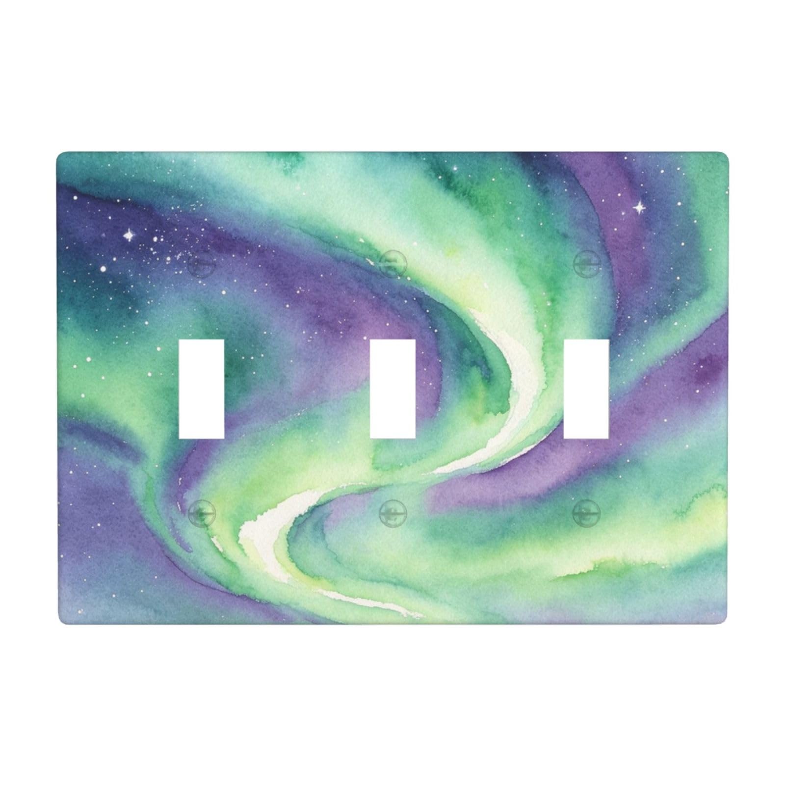 Aurora Wash 3 Gang Switch Plate Cover-Unbreakable Polycarbonate Wall Plate, Heat Resistant Toggle Switch Decor for Home