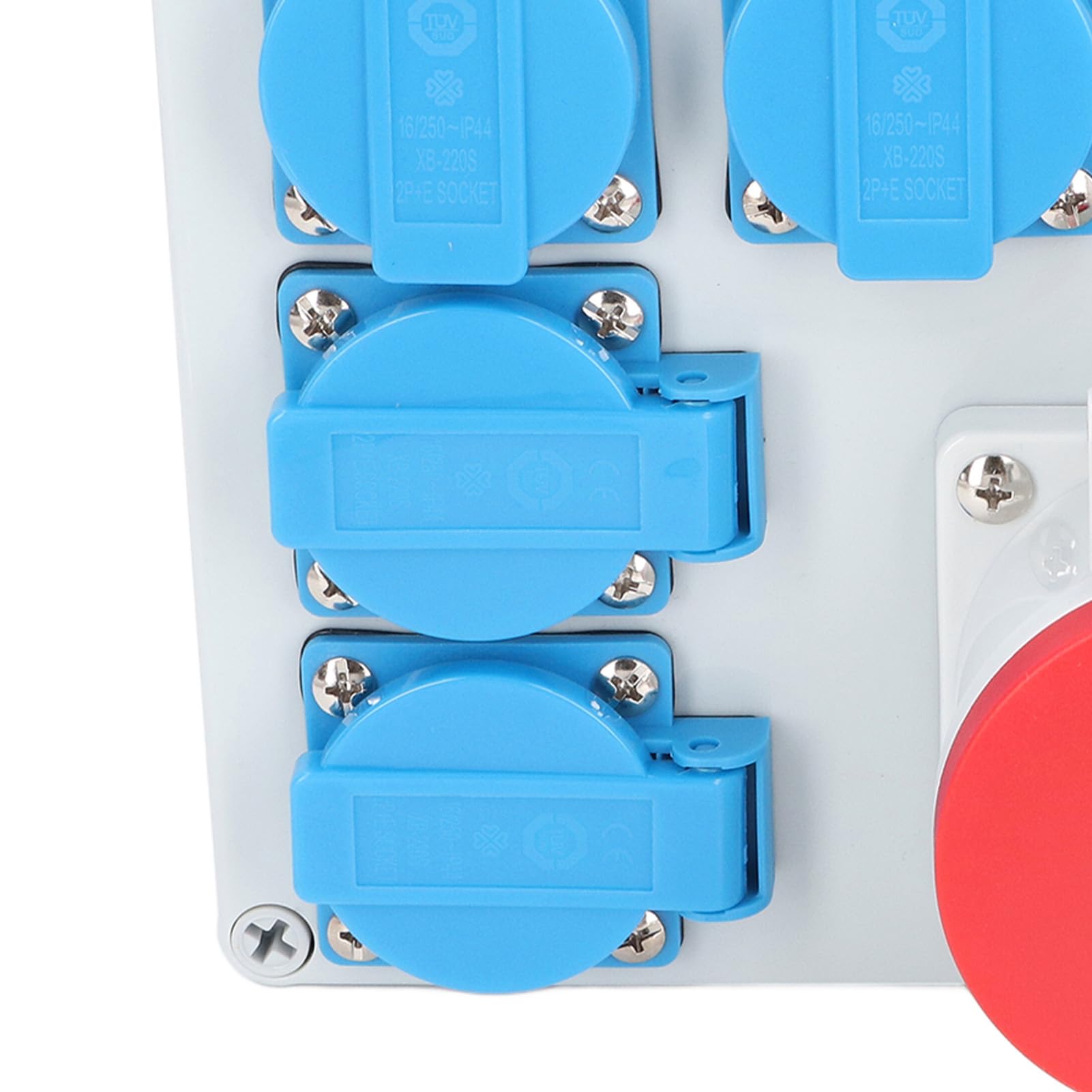 Fafeicy Enchufe Industrial de la UE, Caja de Enchufe Industrial ABS Resistente, Grado Impermeable IP44, con 5 Enchufes Europeos para una Solución de Energía Versátil