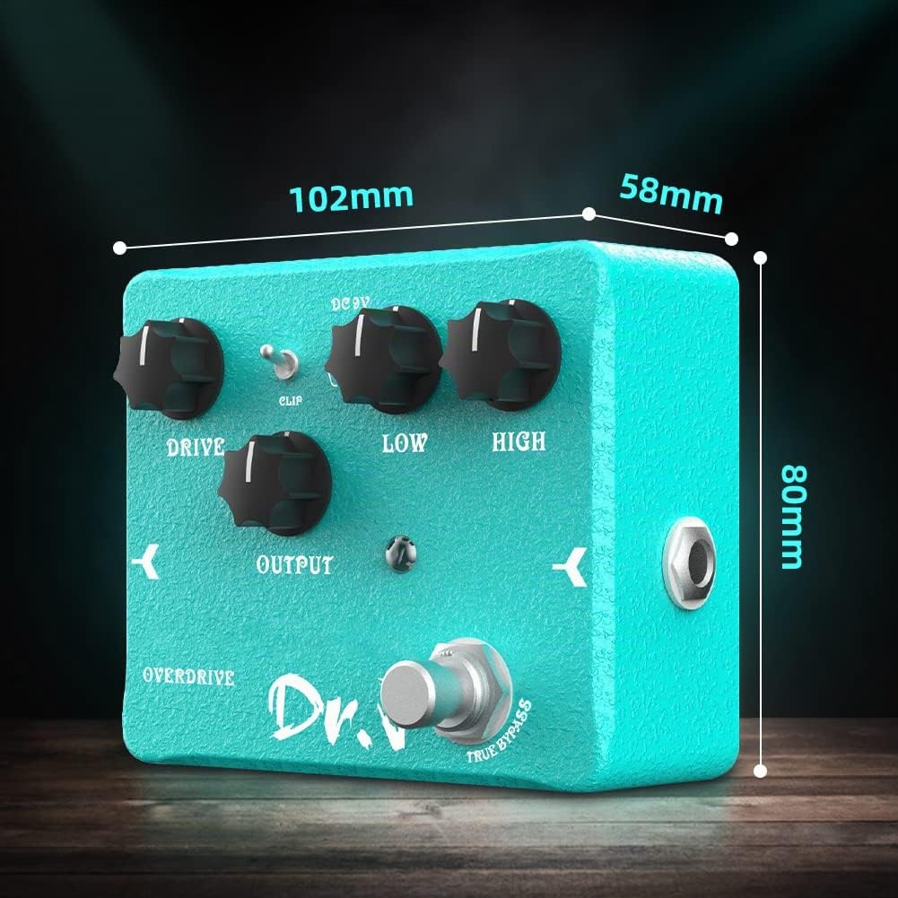 JOYO Pédale Overdrive à Lampes Vintage - Tons Clair et Transparents pour Guitare Électrique - Édition Haute Gamme Dr.J Series (D50)