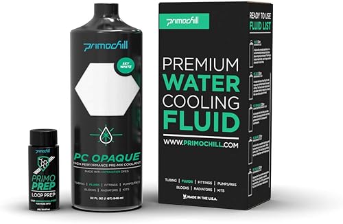 Miniatura 2 de PrimoChill Líquido de refrigeración por agua opaco para computadora, premezcla (32 onzas), color blanco cielo SX