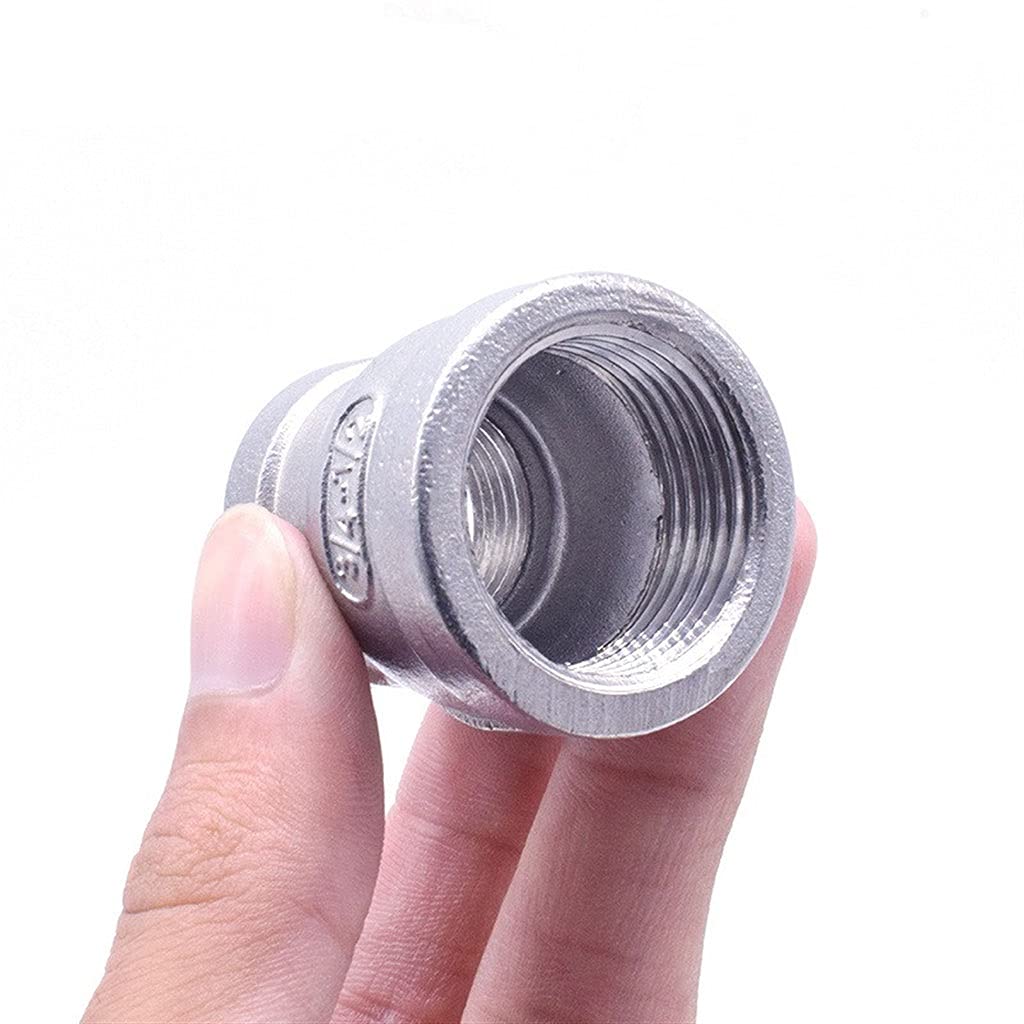 Thread Pipe Fittings, Female to Reducer for Home Renovation 304 Stainless Steel Multiple Sizes(DN15 to DN10)