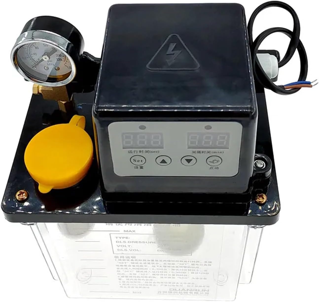 0.5L 1L 2L Lubricant Pump Automatic Lubricating Oil Pump CNC Electromagnetic Lubrication Pump Lubricator 1Pcs(0.5L Solenoid Pump)