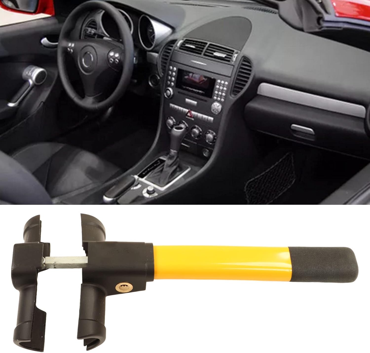 Steering Wheel Lock,Anti Theft Lock Universal Car Wheel Lock Anti Theft for Vehicle Truck with 2 Keys