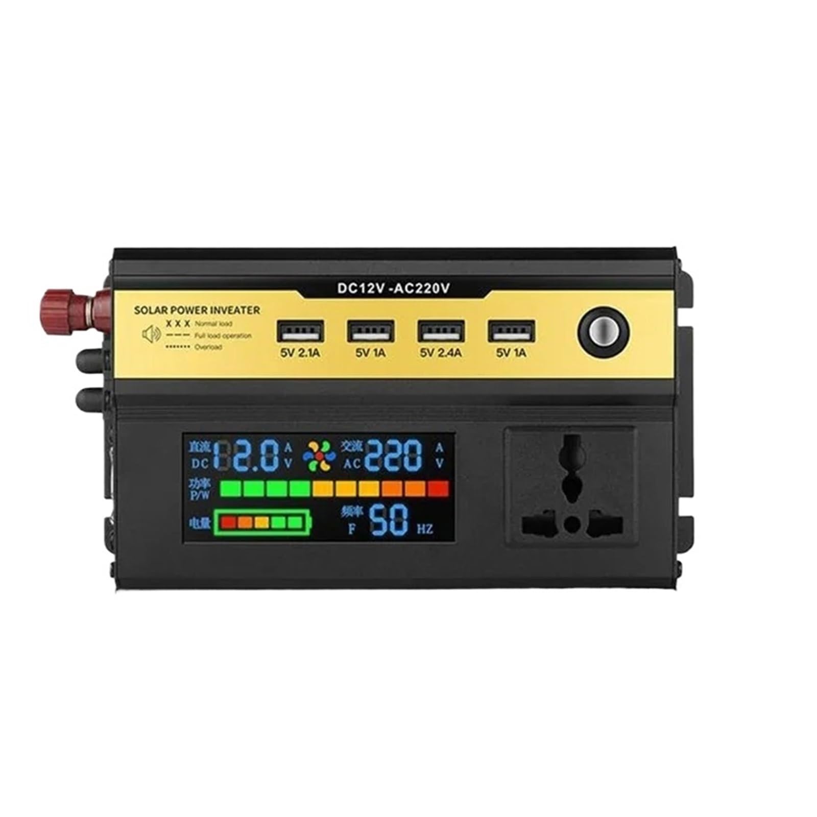 Inversor Inversor Corriente para Coche 12/24 V CC A 220 V CA Transformador con Cargador USB Universal Inversor Onda Sinusoidal Modificada Potencia Máxima 3000-6000 W Convertidor(24V,220V_3000W)