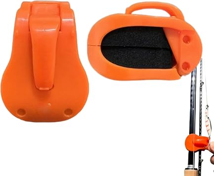 Multifunctional Rod Holder,2 PCS Fishing Rod Rest with High-Elastic Pole Clips,Auto-Lock Tackle Straps,Damage-Free Grip for Boat,Beach,Travel,Secure Rod Stand,Holder Clips,Anti-Tangle Fishing,Orange
