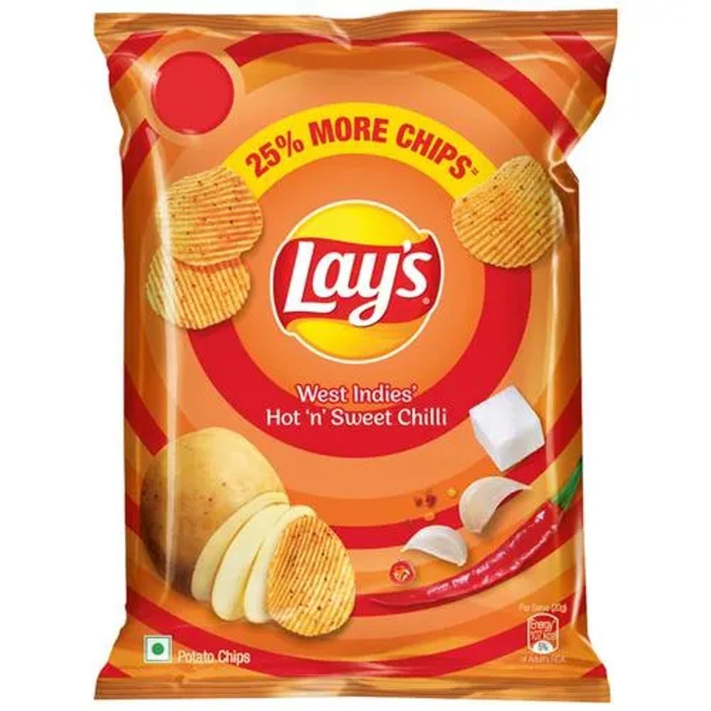Lay's West Indies Hot and Sweet Crunchy Chilli Chips, 66gm