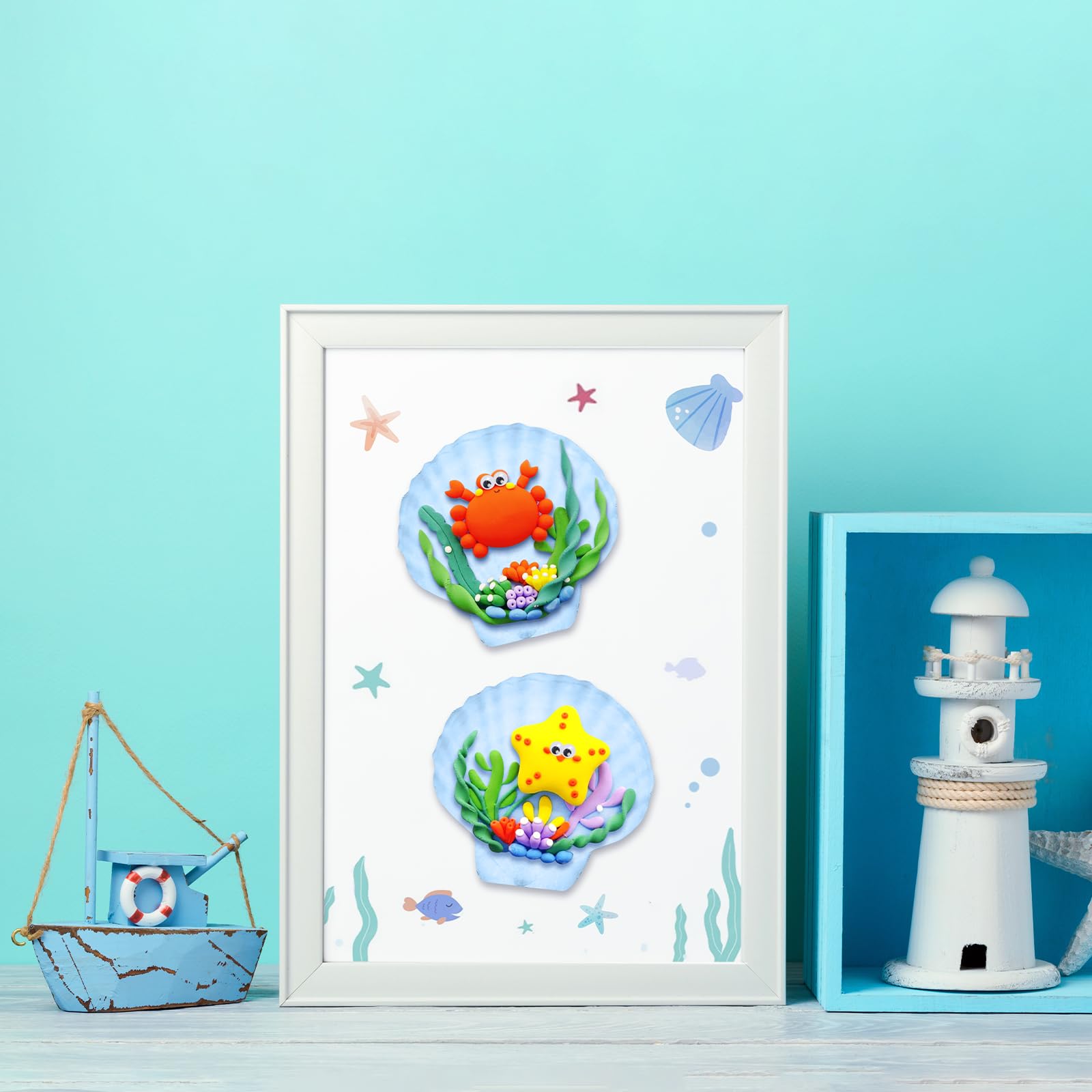 LOHAME Schelpen om te beschilderen kinderen schelpen inkleuren knutselset schelpen knutselen zee thema schilderset DIY creatieve cadeaus voor kinderen meisjes jongens zeefeest kinderverjaardag