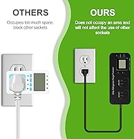 Vista 5 de Ortis Protector de sobretensiones para refrigerador, protector de sobretensiones electrónico de doble salida para electrodomésticos con retardo