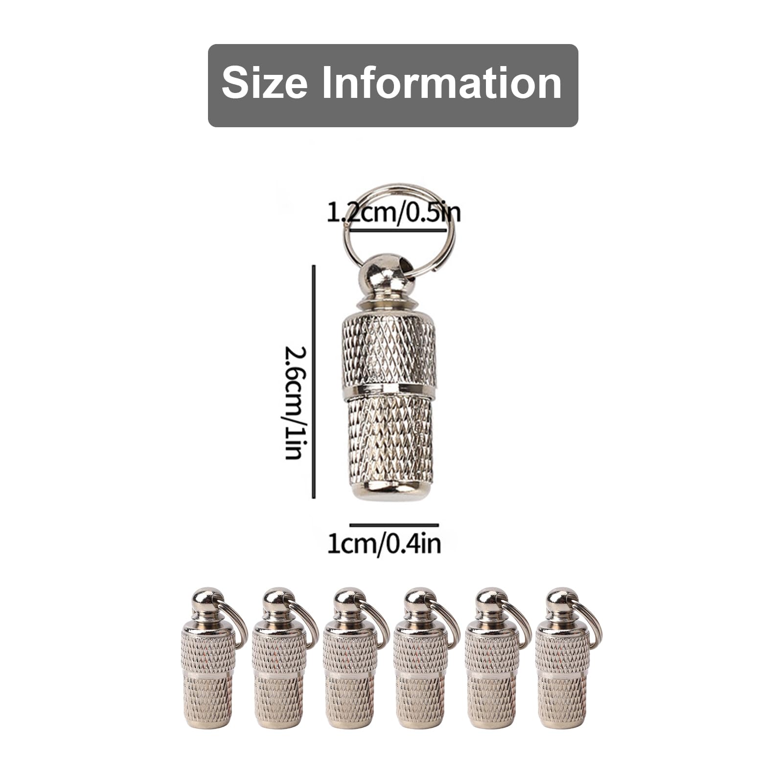 Pet ID Tags - 6 Pack Personalised Stainless Steel Tag Barrel Tube with Address Name Label, Silver, 2.5x1.0cm - Image 2