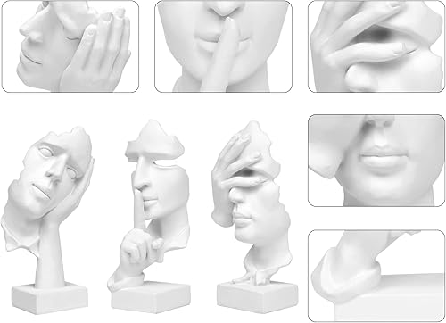 Miniatura 38 de 3 piezas de estatua de pensador, esculturas modernas de resina para el hogar, figuras coleccionables para decoración de escritorio en el hogar, 3